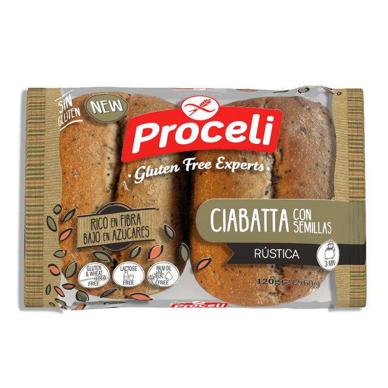 Proceli Ciabatta mit Saaten Rustica glutenfrei weizenfrei laktosefrei Zöliakie