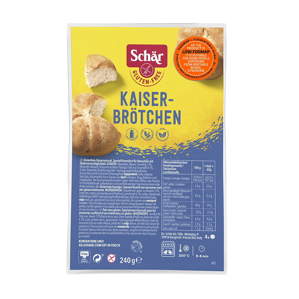 Schär Kaiserbrötchen glutenfrei weizenfrei laktosefrei low foodmap