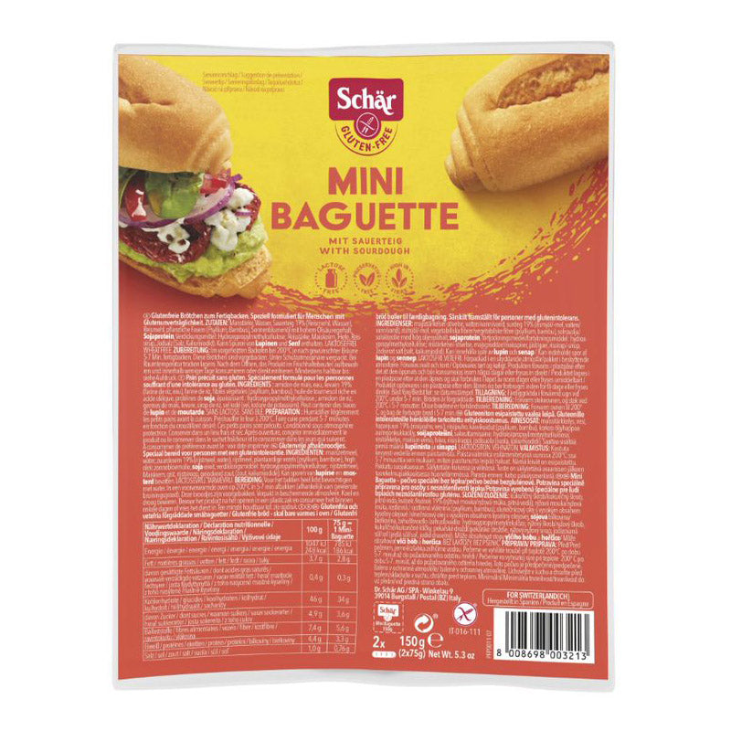 Schär Mini Baguette Brötchen mit sauerteig glutenfrei laktosefrei