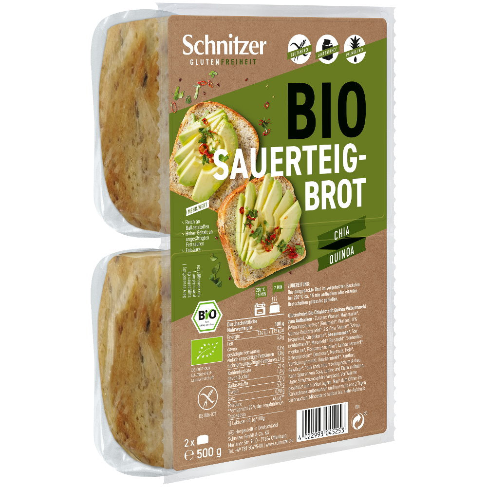 Schnitzer Sauerteigbrot Chia Quinoa glutenfrei Brot Gebäck Zöliakie Bio