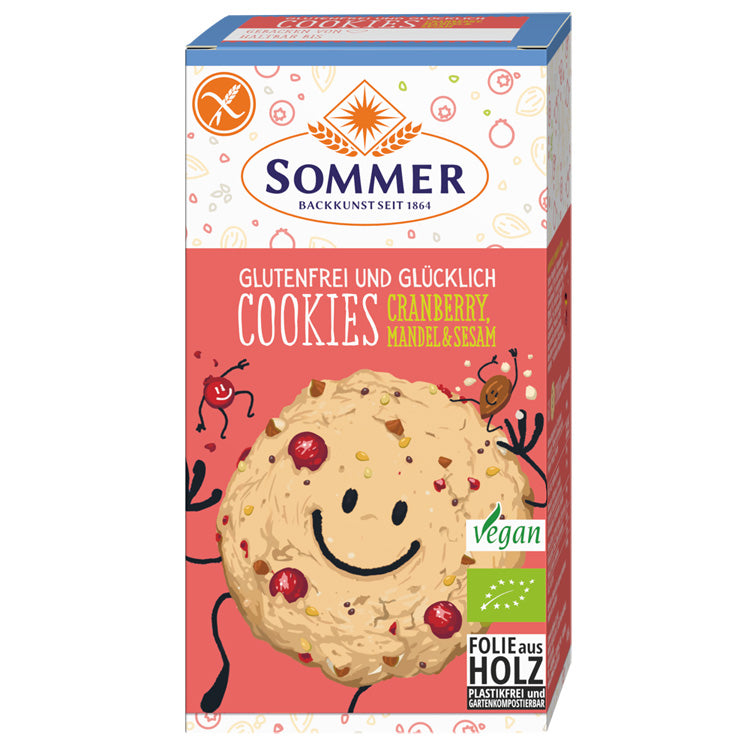 Sommer Cookies Cranberry Mandeln und Sesam glutenfrei vegan