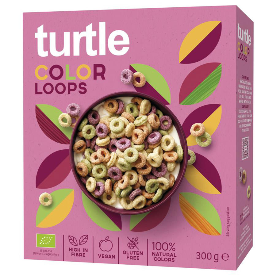 Turtle Color Loops Flakes Müsli Kids glutenfrei weizenfrei Zöliakie