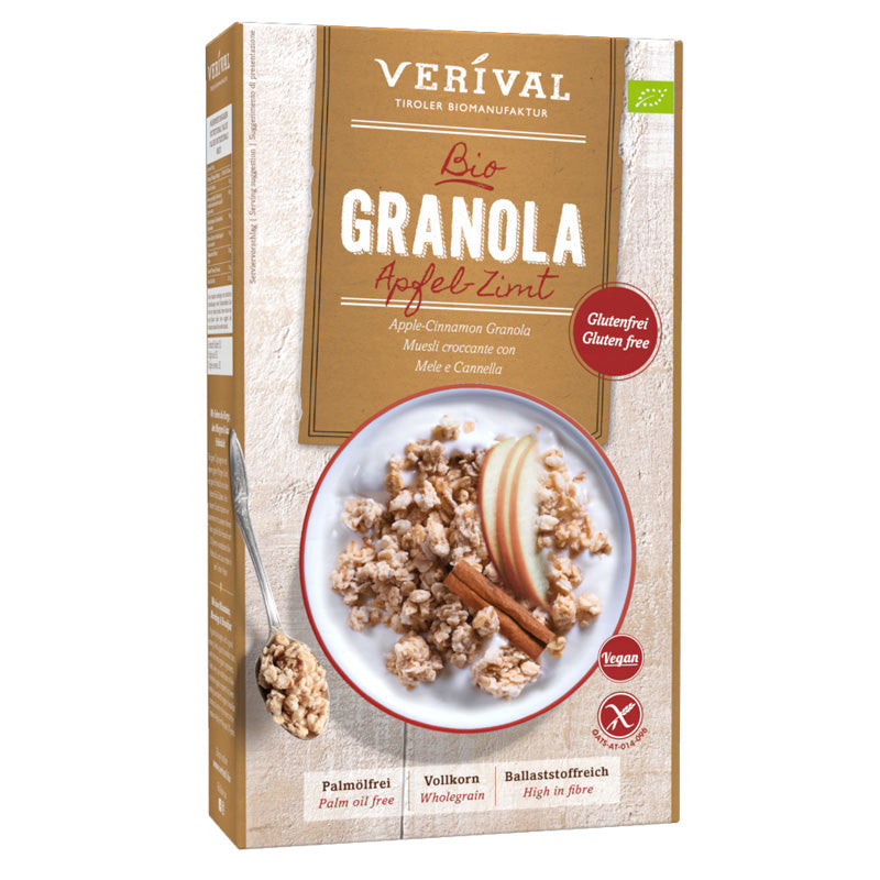 Verival Granola Apfel Zimt Bio Müsli glutenfrei weizenfrei bio vegan