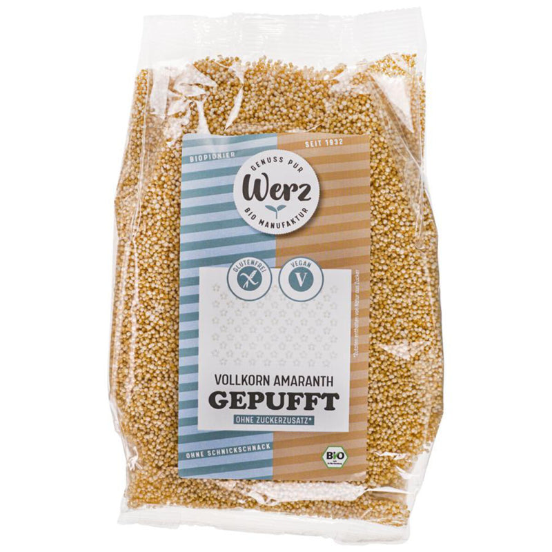 Werz Amaranth Vollkorn gepufft glutenfrei weizenfrei laktosefrei