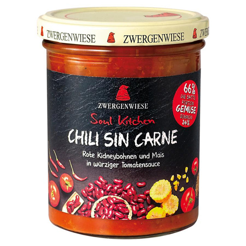 Zwergenwiese Soul Kitchen Chili sin Carne glutenfrei weizenfrei bio