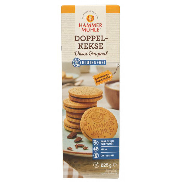 Hammermühle Doppelkeks mit Kakaocreme glutenfrei weizenfrei Zöliakie