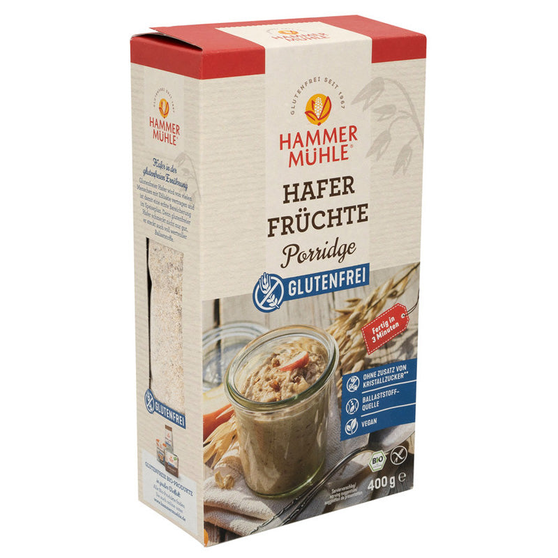 Hammermühle Hafer Früchte Porridge glutenfrei Frühstück weizenfrei