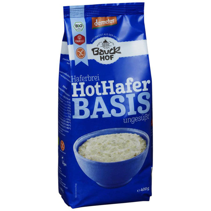 Bauckhof Hot Hafer Basis Brei Porridge glutenfrei weizenfrei Zöliakie