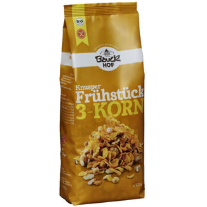 Bauckhof Knusper Frühstück 3-Korn Müsli glutenfrei weizenfrei bio