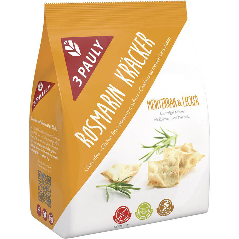 3 Pauly Rosmarin Kräcker Snack Chips glutenfrei weizenfrei Zöliakie