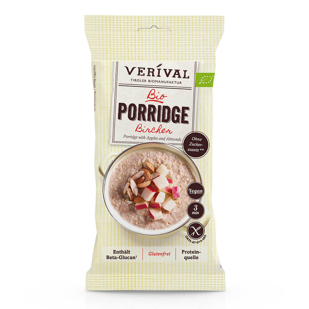 Verival Bircher Porridge glutenfrei Portionsbeutel bio vegan
